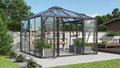 Växthus Fortuna 10200 Svart Glas/Poly 10,2 m² Vitavia
